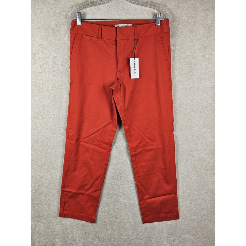 Dizzy Lizzie Women's Flat Front Red Chino Pants Size 6